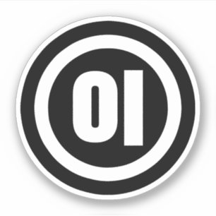 Koreanska Sino nummer 2 Två 이 【 I 】 Hangul Klistermärken