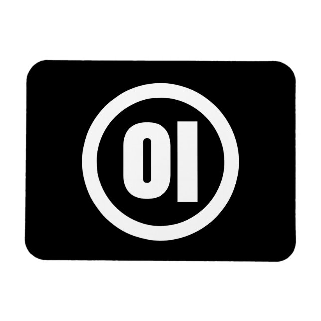 Koreanska Sino nummer 2 Två 이 【 I 】 Hangul Magnet (Horisontell)