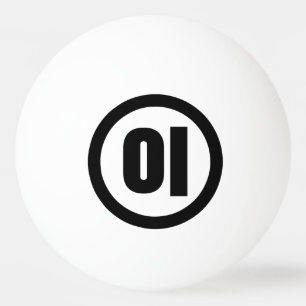 Koreanska Sino nummer 2 Två 이 【 I 】 Hangul Pingisboll