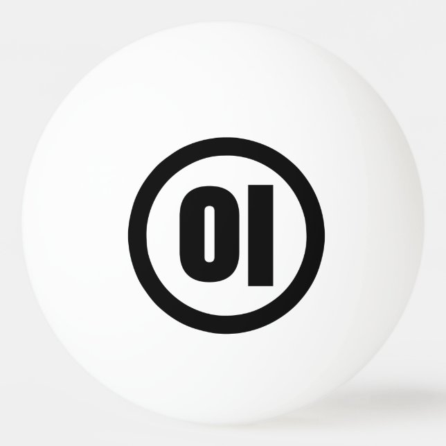 Koreanska Sino nummer 2 Två 이 【 I 】 Hangul Pingisboll (Framsidan)