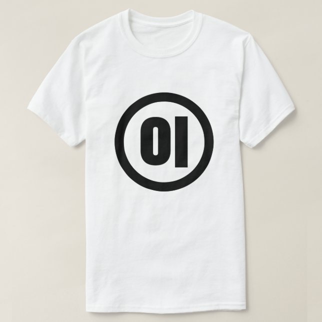 Koreanska Sino nummer 2 Två 이 【 I 】 Hangul T Shirt (Design framsida)