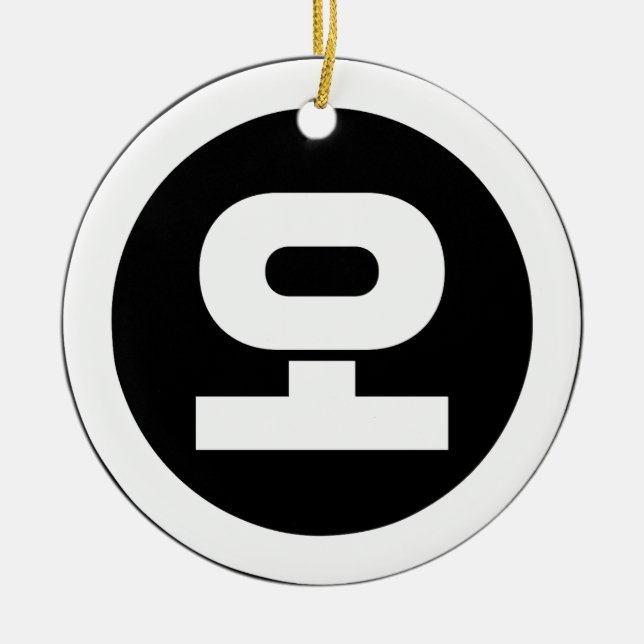 Koreanska Sino nummer 5 Fem 오 【 O 】 Hangul Julgransprydnad Keramik (Framsidan)