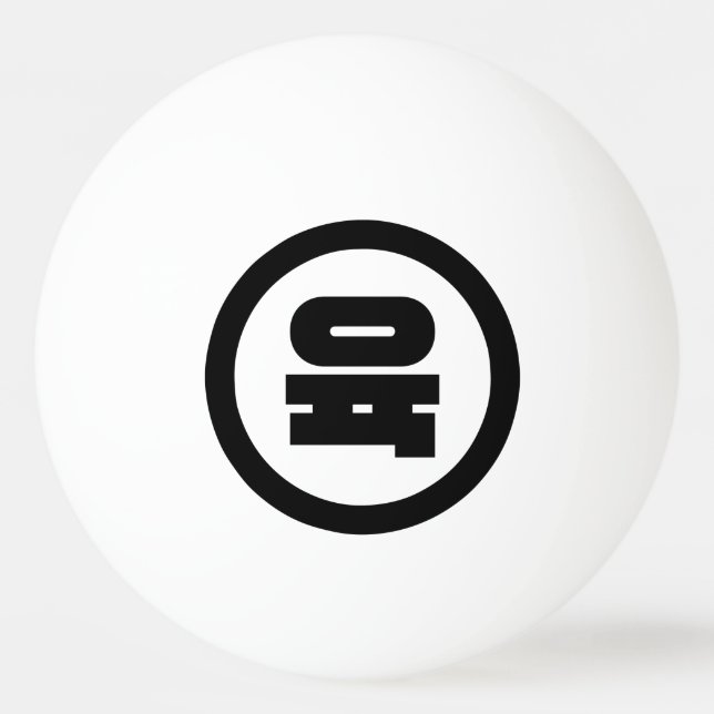 Koreanska Sino nummer 6 Sex 육 【 Yuk 】 Hangul Pingisboll (Framsidan)