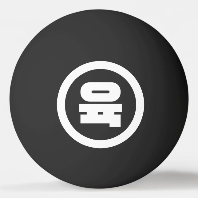 Koreanska Sino nummer 6 Sex 육 【 Yuk 】 Hangul Pingisboll (Framsidan)