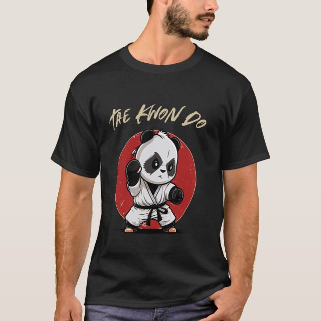 Koreanska Taekwondo Panda - Funny TKD koreansk mar T Shirt (Framsida)