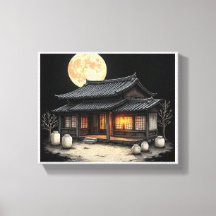 Koreanska traditionella hus canvastryck
