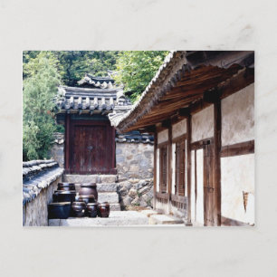 Koreanska traditionella hus vykort