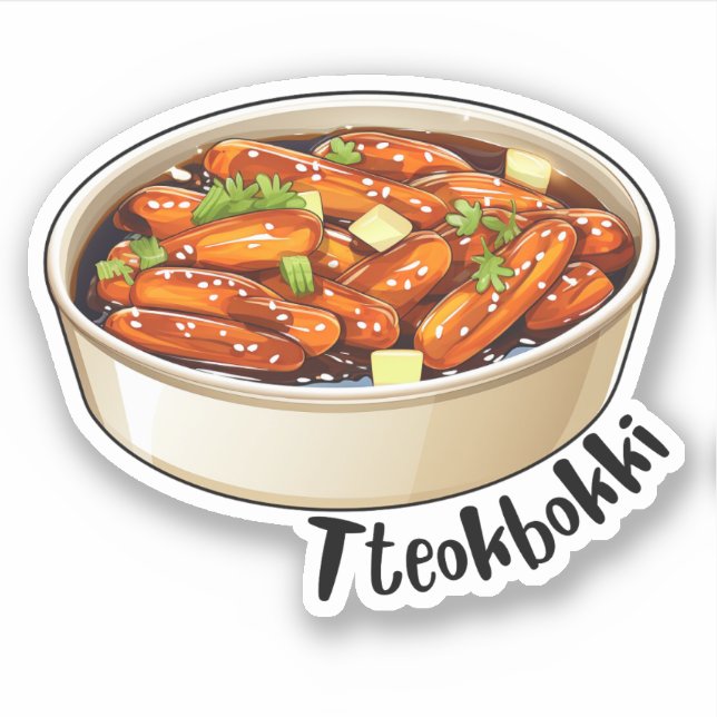 Koreanska Tteokbokki Klistermärken (Framsida)