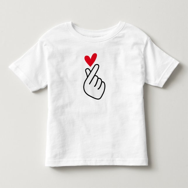 Koreanskt fingerhjärta t shirt (Framsida)