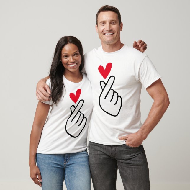 Koreanskt fingerhjärta t shirt (Unisex)