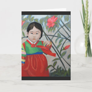Koreanskt flickahälsningkort kort