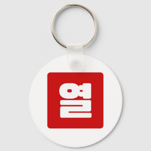 Koreanskt nummer 10 tio 열 【 Yeol 】 Hangul Nyckelring