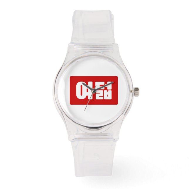 Koreanskt nummer 8 Åtta 여 덟 【 Yeodeol 】 Hangul Armbandsur (Framsida)