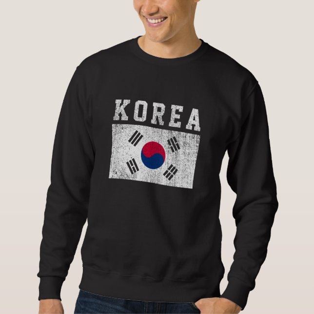Koreas flagga lång ärmad tröja (Framsida)