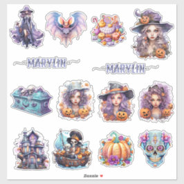 KORERA HALLOWEEN FEST MED ANPASSAT NAMN KLISTERMÄRKEN