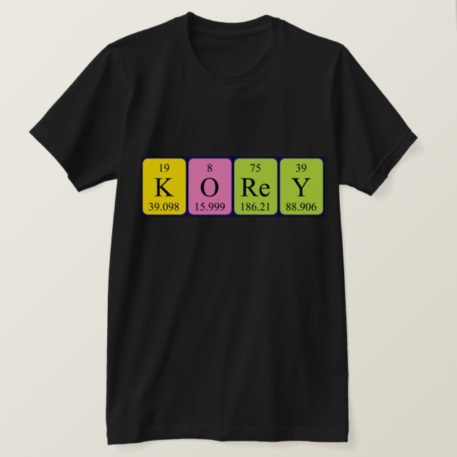 Korey Periodiska skjorta bord namn T-shirt (Design framsida)