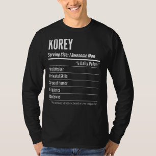 Korey Serving Storlek Nutrition Label Calories T Shirt