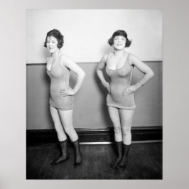 Körflickor, 1920. Gammalt foto Poster