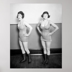 Körflickor, 1920. Gammalt foto Poster
