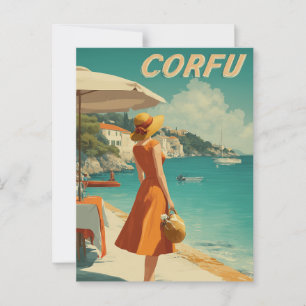Korfu 50-talets vintage vykort