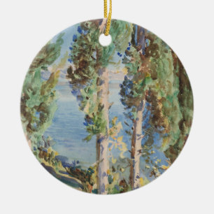 Korfu-cypresserna av John Singer Sargent Julgransprydnad Keramik