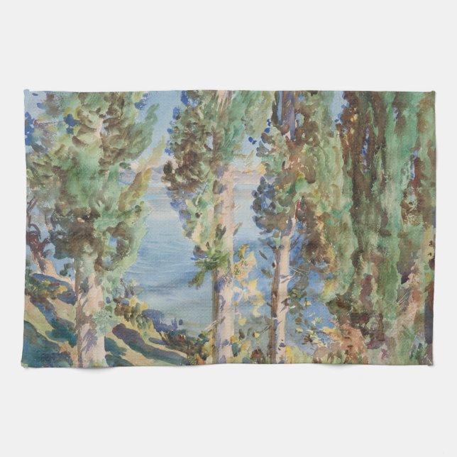 Korfu-cypresserna av John Singer Sargent Kökshandduk (Horisontell)
