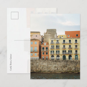 Korfu Gamla Stan Venetianska Mur, Grekland Vykort