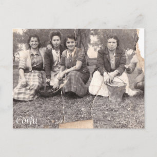 Korfu gammalt foto vykort