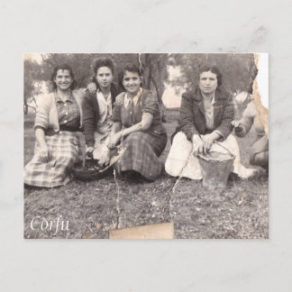 Korfu gammalt foto vykort