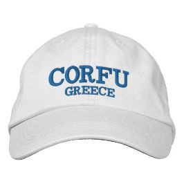 Korfu Greece Anpassningsbar Hat Broderad Keps
