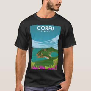 Korfu Greece Daytime Scenia Travel Poster T Shirt