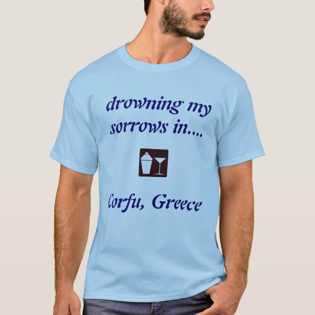 Korfu, Grekland, DRICKSHIRT! Tröja (Framsida)