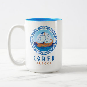 Korfu, Greklands grekiska Frakt Design Två-Tonad Mugg