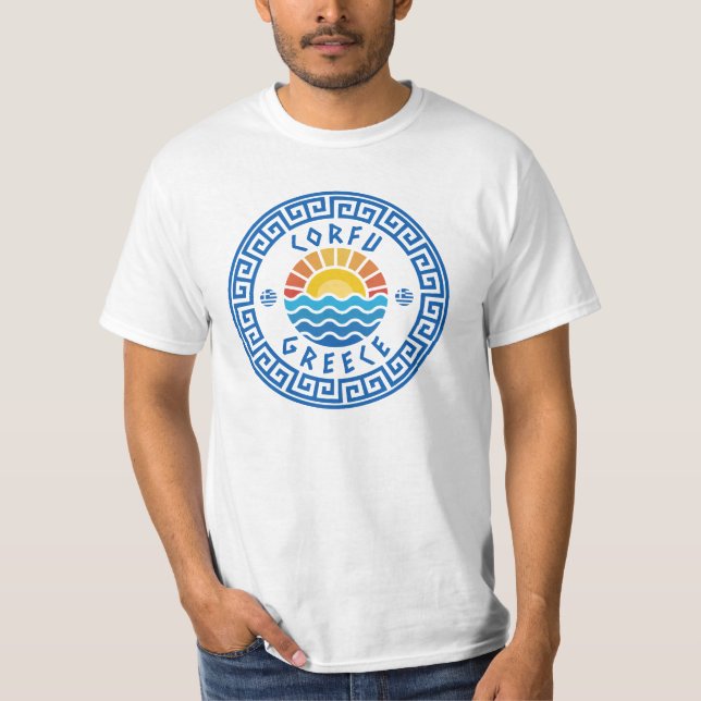 Korfu Island, Grekland T Shirt (Framsida)