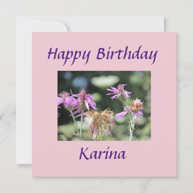Korfu Lilac Wildblommor Birthday-platta kort (Framsida)