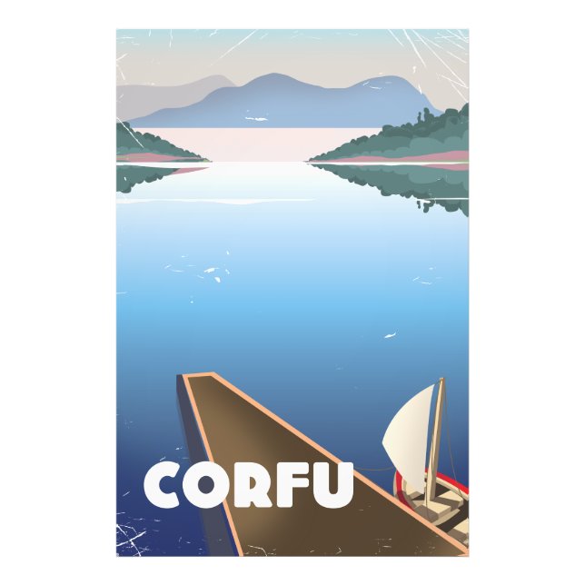 Korfu Travel-affisch Fototryck (Framsidan)