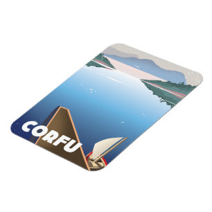Korfu Travel-affisch Magnet