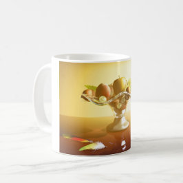 Korg av glas med frukter och fjäril kaffemugg