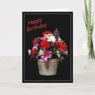 Korg med blommor kort