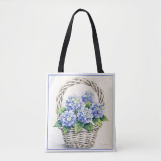 Korg med blomningar tygkasse