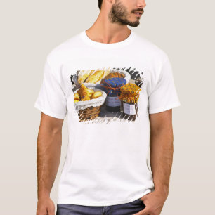 Korg med croissanter och chokladbröd. t shirt