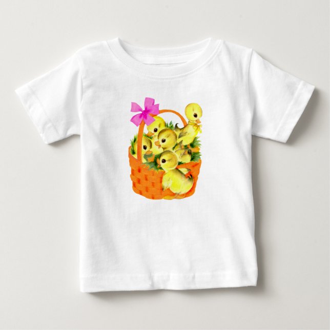 Korg med små kycklingar t-shirt (Framsida)