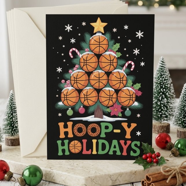Korg Y Högtider Basket Julgran Puns Julkort (Skapare uppladdad)