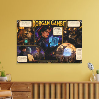 Korgan Gambit Retro Deco Sci-Fi Affisch Konst Canvastryck