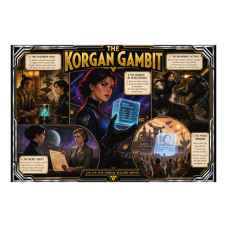 Korgan Gambit Retro Deco Sci-Fi Affisch Konst Fototryck