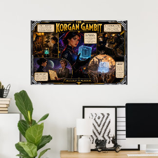 Korgan Gambit Retro Deco Sci-Fi Affischkonst Poster