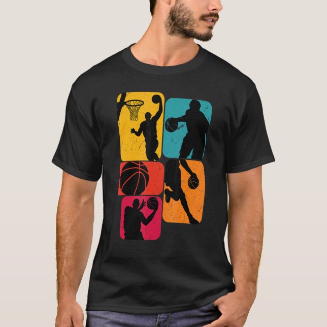 Korgbasketmatch Retro Design T Shirt (Framsida)
