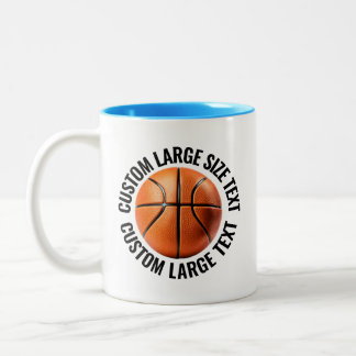 Korgboll Ball & Stor text LJUSBLÅ 325ml Custom Två-Tonad Mugg