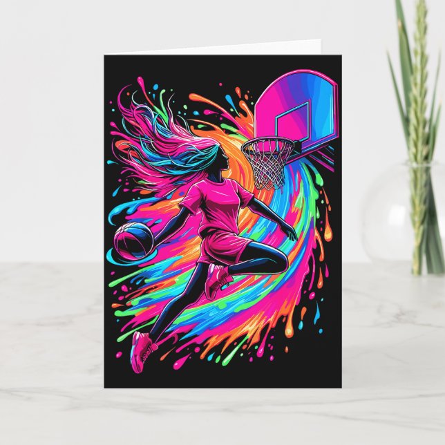 Korgboll Flicka Färgrik  Kort (Framsida)