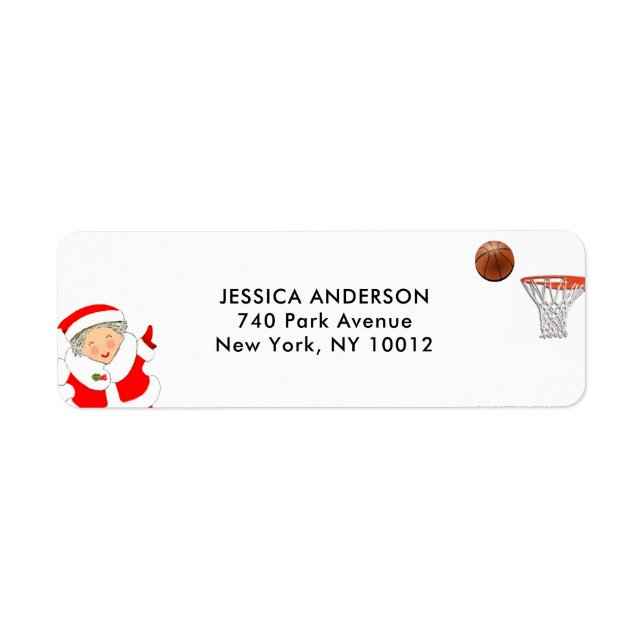 Korgboll jul returadress etiketter (Framsidan)